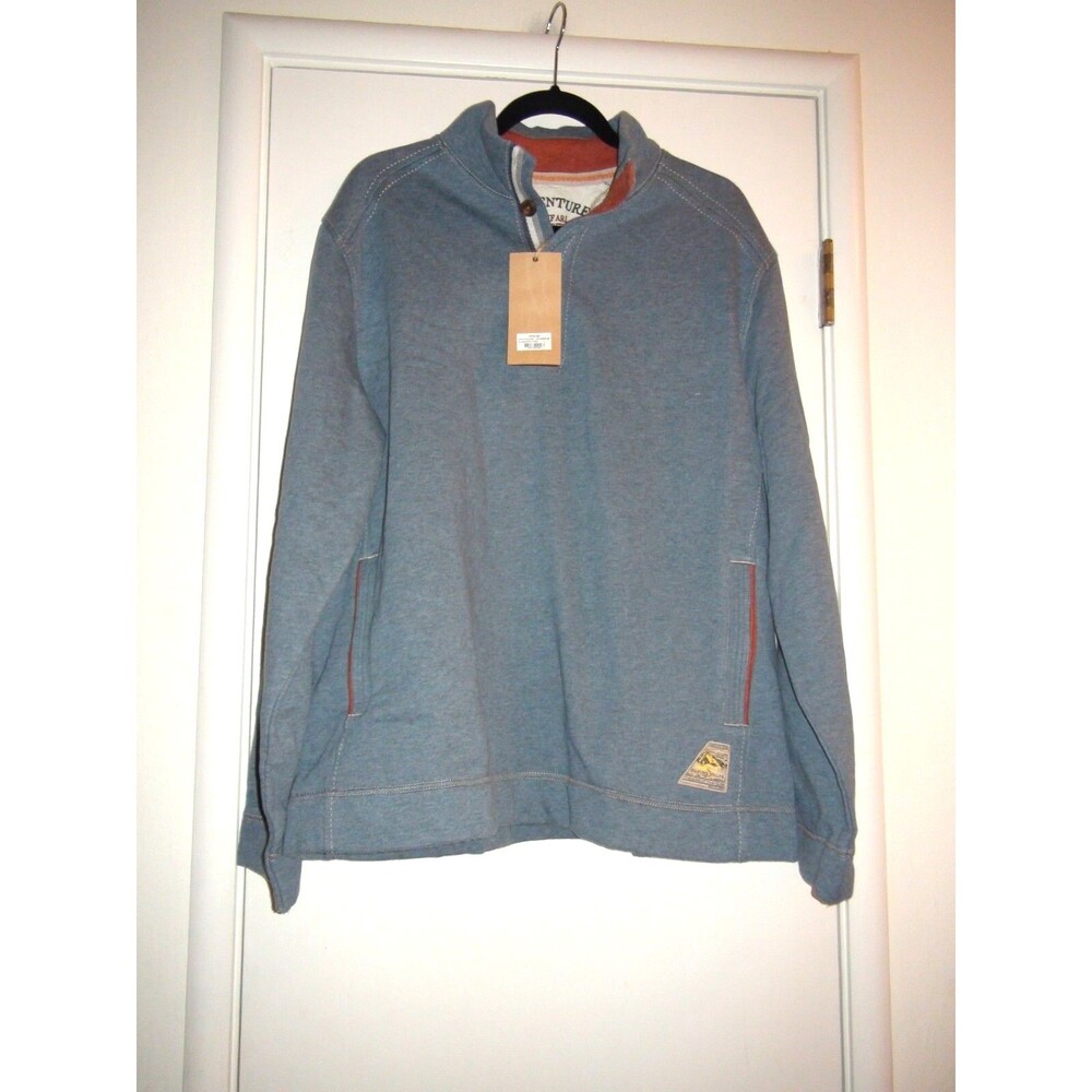 Zenfari Island Heather Blue Fleece Long Sleeve Sweatshirt Jacket